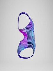 Speedo Blue Girls Digital Allover Splashback Swimsuit - Image 2 of 3