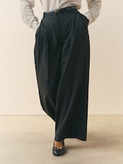 Nothing Ordinary Black Pleat Front Tailored Trousers With Wool - Image 3 of 6