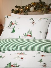 Vantona Red/Green Snowmen Quilt Cover Set - Image 2 of 3