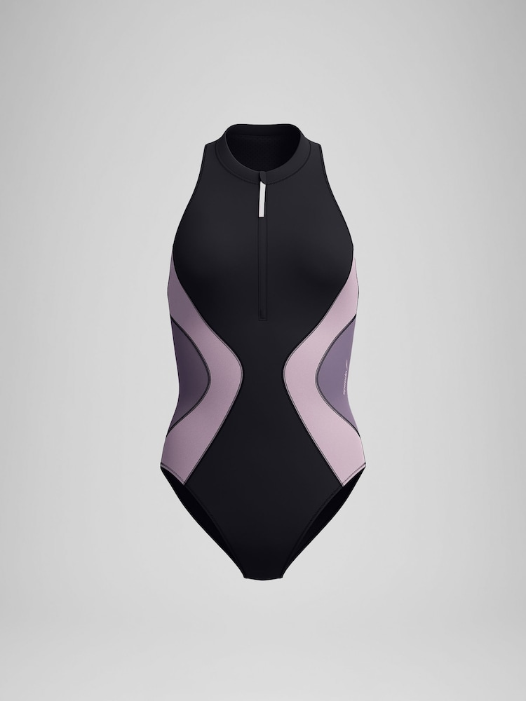 Speedo Black Womens Colourblock Swimsuit - Image 6 of 6 Speedo Black Womens Colourblock Swimsuit - Image 6 of 6