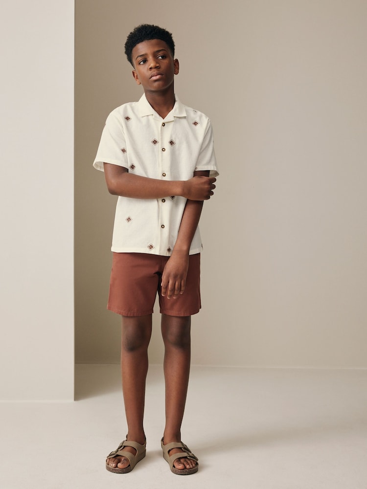 Ecru Eid Short Sleeve All Over Embroidery Shirt (3-16yrs) - Image 2 of 8