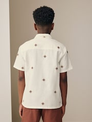 Ecru Eid Short Sleeve All Over Embroidery Shirt (3-16yrs) - Image 3 of 8