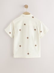 Ecru Eid Short Sleeve All Over Embroidery Shirt (3-16yrs) - Image 6 of 8