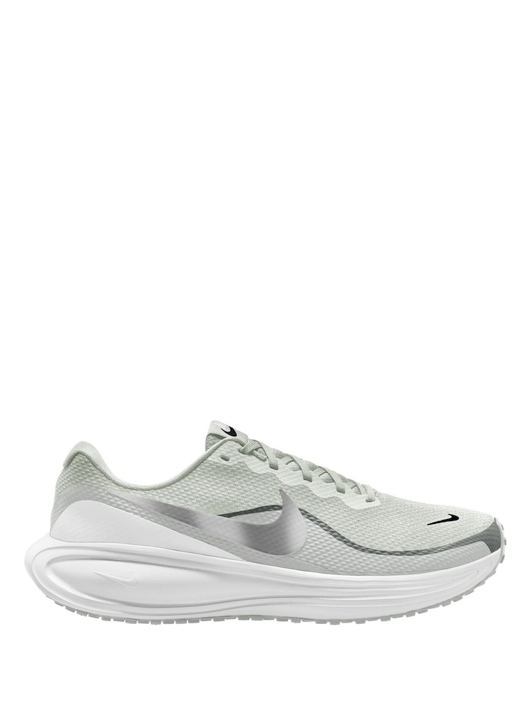 Nike White/Silver Revolution 8 Road Running Trainers - Image 1 of 4
