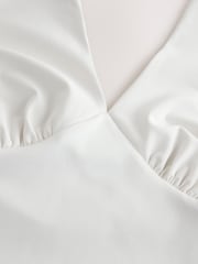 White Halter Neck Sleeveless Bridal Top - Image 6 of 7