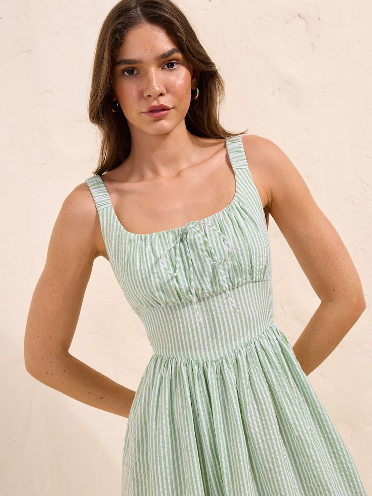 Friends Like These X Lucy Mecklenburgh Mint Green Bow Front Midi Dress - Image 2 of 4