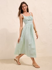 Friends Like These X Lucy Mecklenburgh Mint Green Bow Front Midi Dress - Image 3 of 4