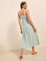 Friends Like These X Lucy Mecklenburgh Mint Green Bow Front Midi Dress - Image 4 of 4