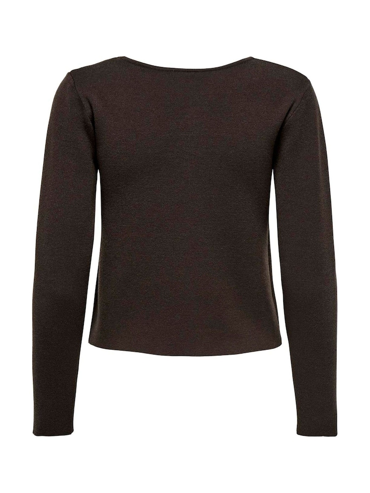 ONLY Brown Long Sleeve Button Cardigan - Image 2 of 2 ONLY Brown Long Sleeve Button Cardigan - Image 2 of 2