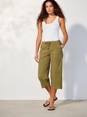Khaki Green Cropped Utility Chino Trousers - Image 1 of 5