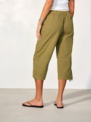 Khaki Green Cropped Utility Chino Trousers - Image 4 of 5