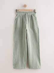 Sage Green Double Cloth Balloon Leg Trousers - Image 1 of 3