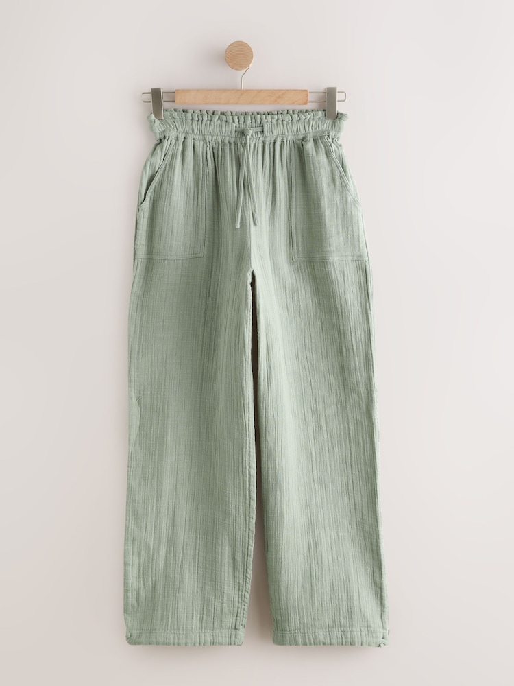 Sage Green Double Cloth Balloon Leg Trousers - Image 1 of 3