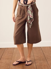 Chocoladebruin - Jorts with Scarf Belt - Afbeelding 2 van 8