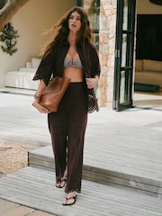 Chocolate Brown N. Premium Broderie 3/4 Sleeve Shirt - Image 2 of 9