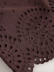 Chocolate Brown N. Premium Broderie 3/4 Sleeve Shirt - Image 9 of 9