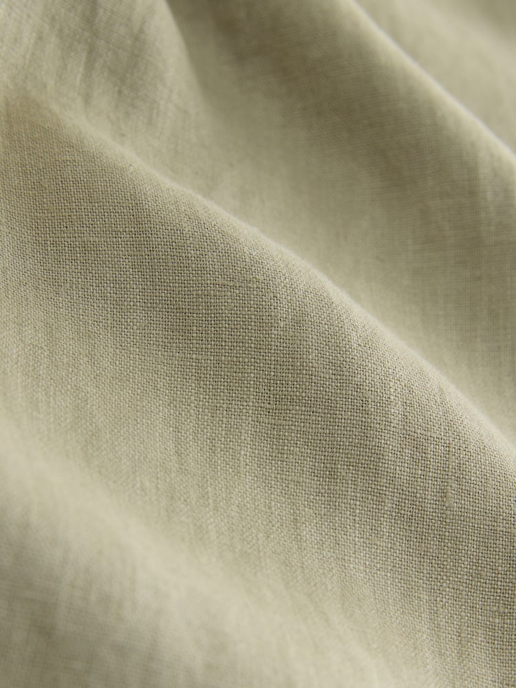 Khaki Green N. Premium 100% Linen Barrel Leg Trousers - Image 7 of 7