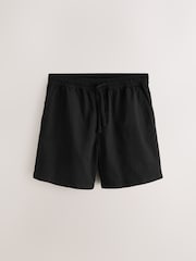Black Relaxed Fit Garment Dyed Dock Shorts - Image 1 of 4
