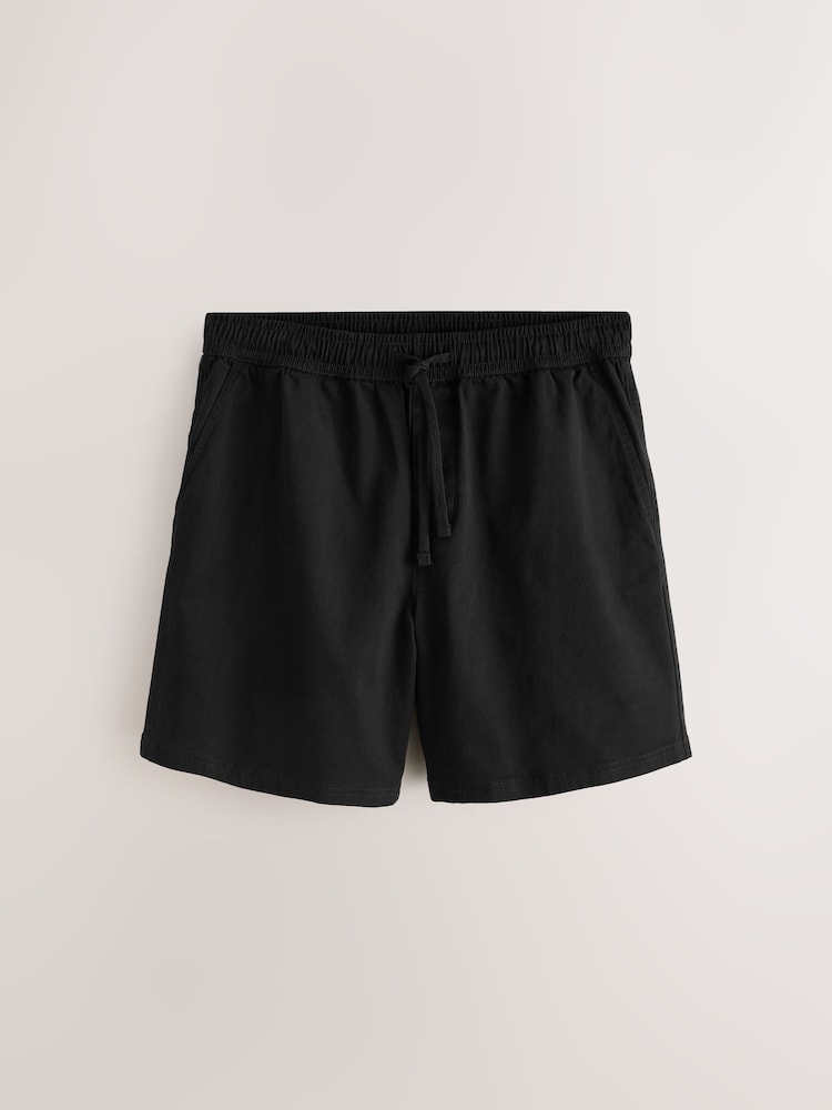 Black Relaxed Fit Garment Dyed Dock Shorts - Image 1 of 4
