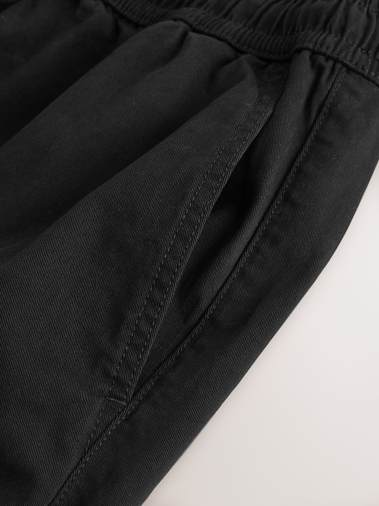 Black Relaxed Fit Garment Dyed Dock Shorts - Image 4 of 4