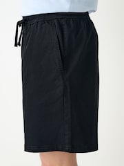 Black Relaxed Fit Garment Dyed Dock Shorts - Image 5 of 10
