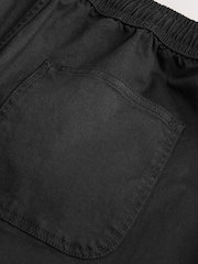 Black Relaxed Fit Garment Dyed Dock Shorts - Image 9 of 10