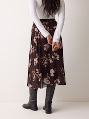 Jigsaw Purple Spray Floral Midi Skirt - Image 3 of 4