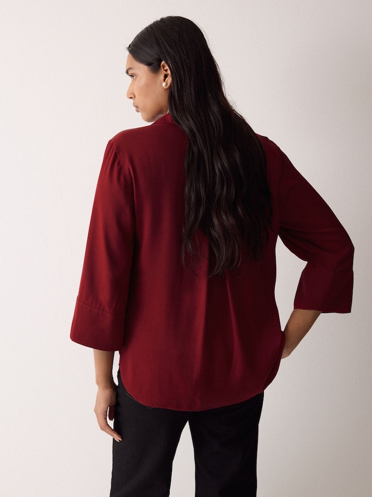 Jigsaw Red Viscose Twill Top - Image 2 of 5 Jigsaw Red Viscose Twill Top - Image 2 of 5