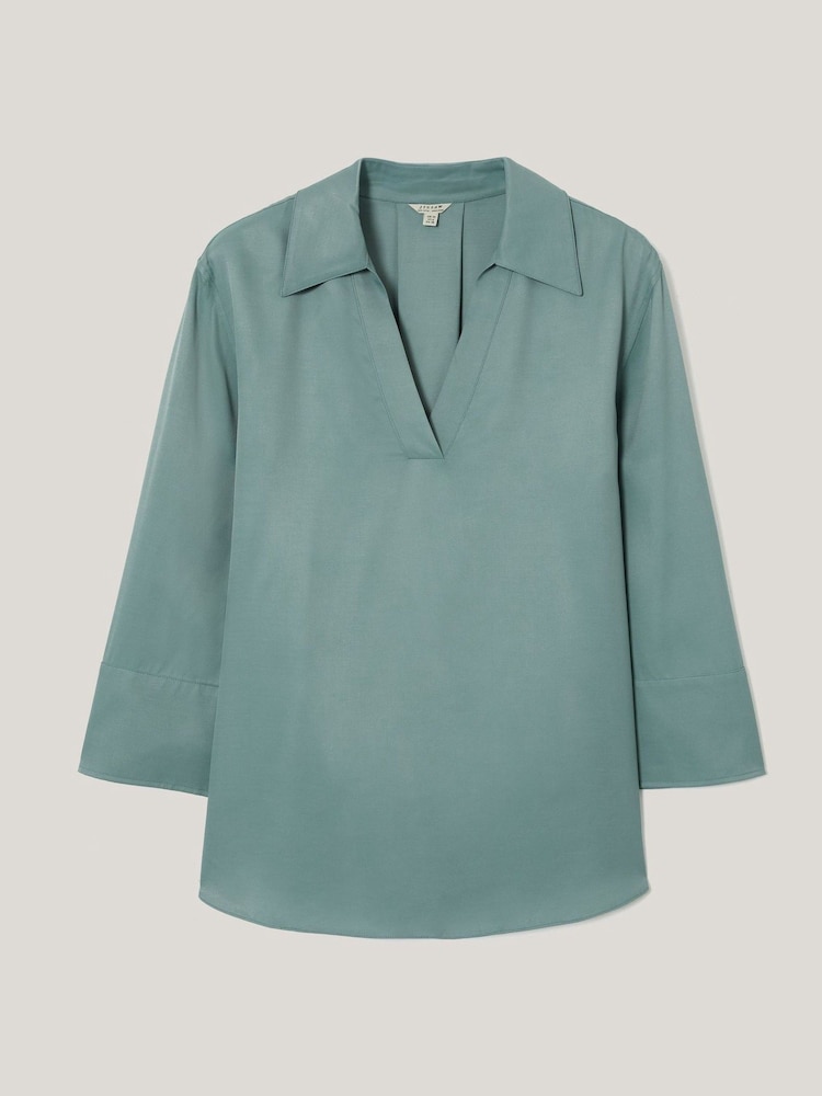 Jigsaw Blue Viscose Twill Top - Image 5 of 5 Jigsaw Blue Viscose Twill Top - Image 5 of 5