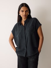 Jigsaw Blue Short Sleeve Silk Shirt - Image 1 of 5