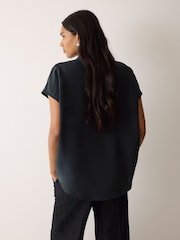 Jigsaw Blue Short Sleeve Silk Shirt - Image 2 of 5