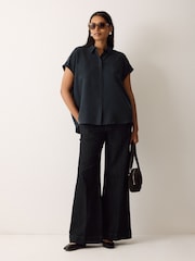 Jigsaw Blue Short Sleeve Silk Shirt - Image 3 of 5