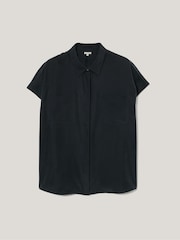 Jigsaw Blue Short Sleeve Silk Shirt - Image 5 of 5
