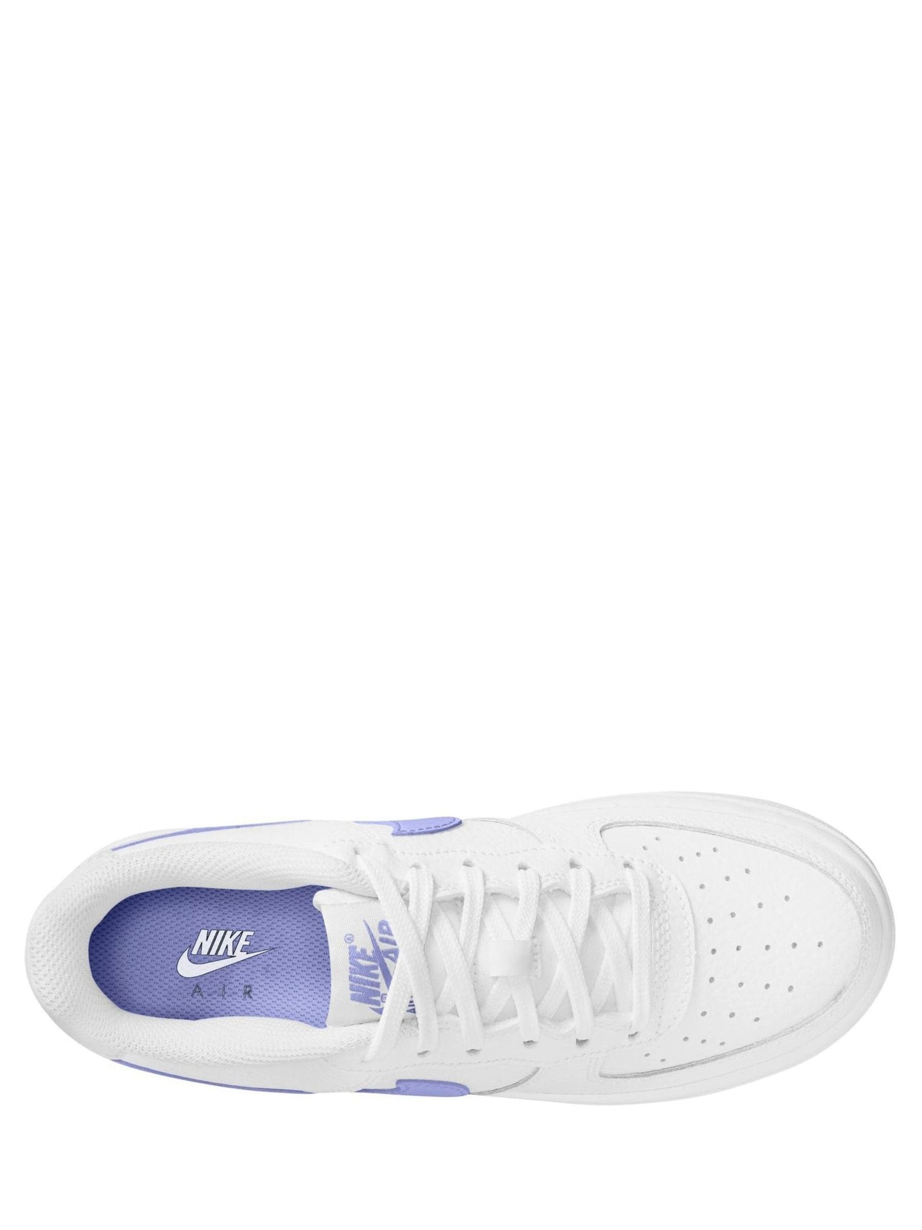 nike white & purple air force 1 trainers youth