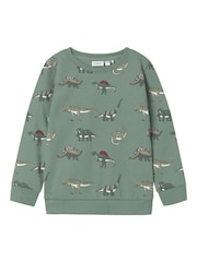 Name It Green Dinosaur Printed Sweatshirt & Joggers Set - Image 2 of 3