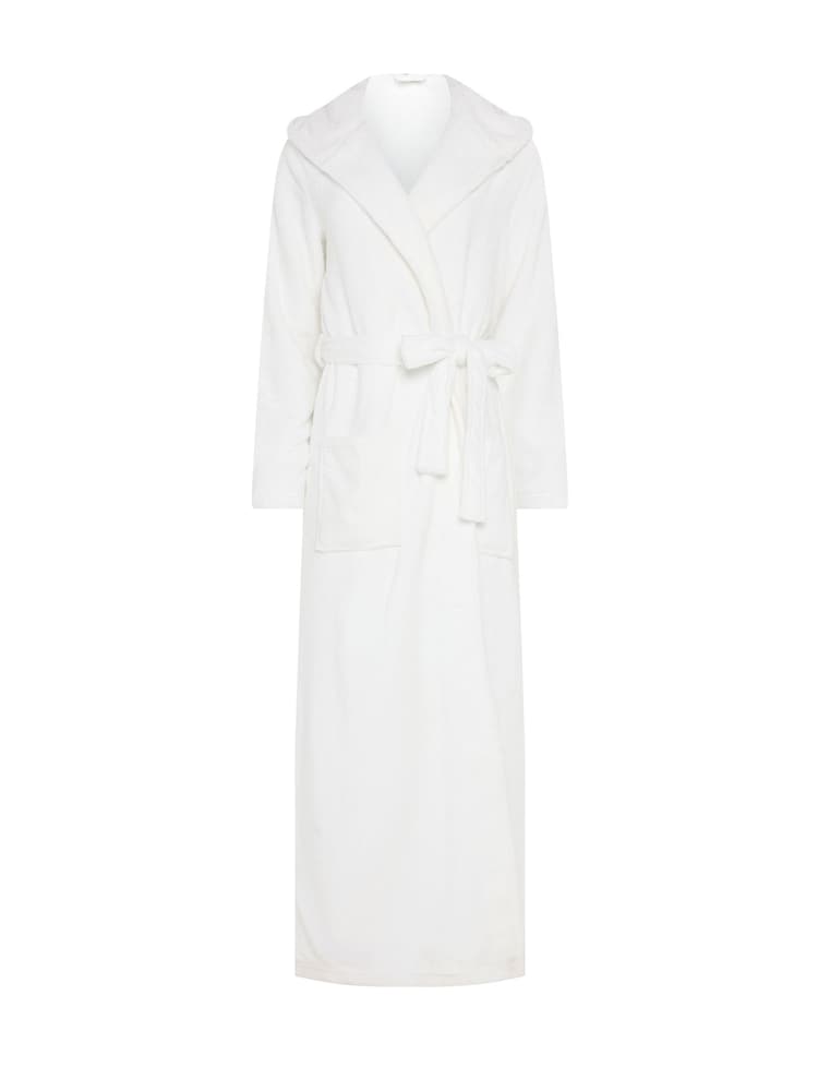 Long Tall Sally White Cotton Touch Hooded Maxi Robe - Image 5 of 5