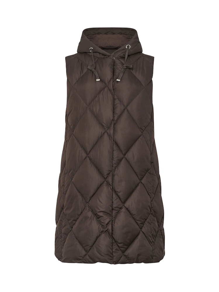 Yours Curve Brown Diamond Midi Gilet - Image 5 of 5 Yours Curve Brown Diamond Midi Gilet - Image 5 of 5