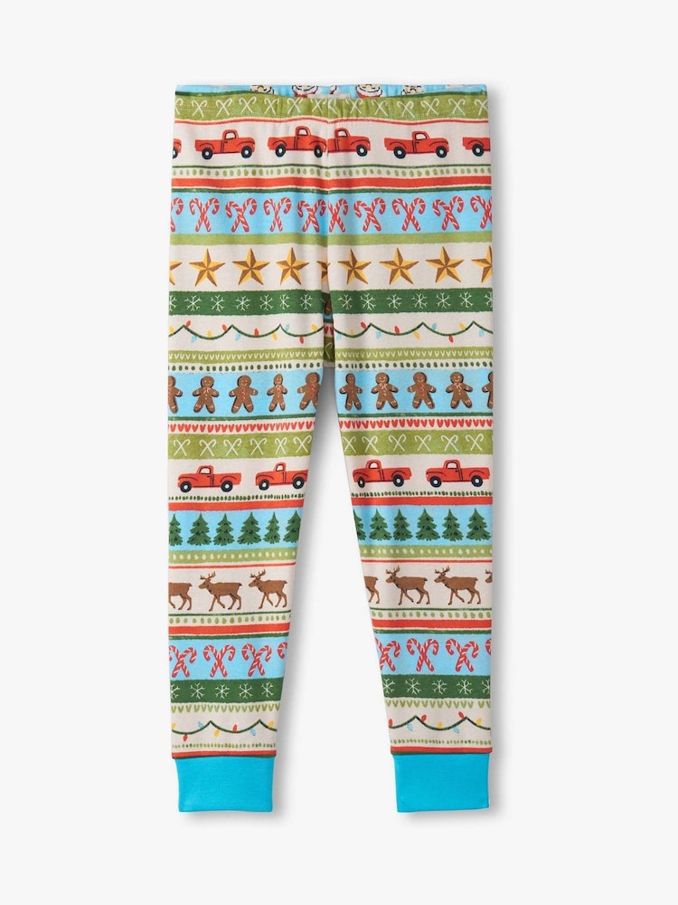 Hatley Blue Fun Fair Isle Cotton Pyjamas Set - Image 3 of 3 Hatley Blue Fun Fair Isle Cotton Pyjamas Set - Image 3 of 3