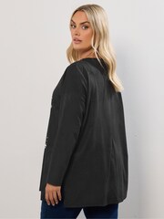 Yours Curve Black Christmas Holly Jolly T-Shirt - Image 3 of 5