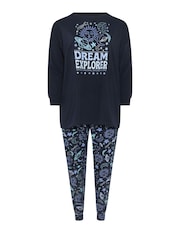 Yours Curve Dream Explorer Long Sleeve Cuffed Pyjamas Set - Imagen 6 de 6
