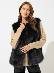 M&Co Black Fur Gilet - Image 1 of 5