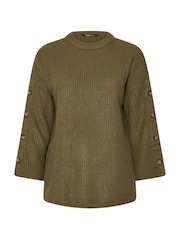 Yours Curve Green Button Sleeve Jumper - Image 5 of 5