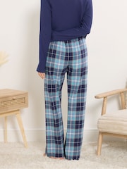 Long Tall Sally Blue Check Pyjamas Joggers - Image 2 of 5