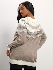 Yours Curve Natural Fairisle Jumper - Image 3 of 5