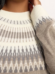 Yours Curve Natural Fairisle Jumper - Image 4 of 5