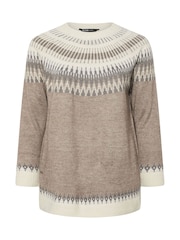 Yours Curve Natural Fairisle Jumper - Image 5 of 5