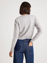 River Island Grey Crew Neck Embellished Trim Jumper - Image 2 of 4