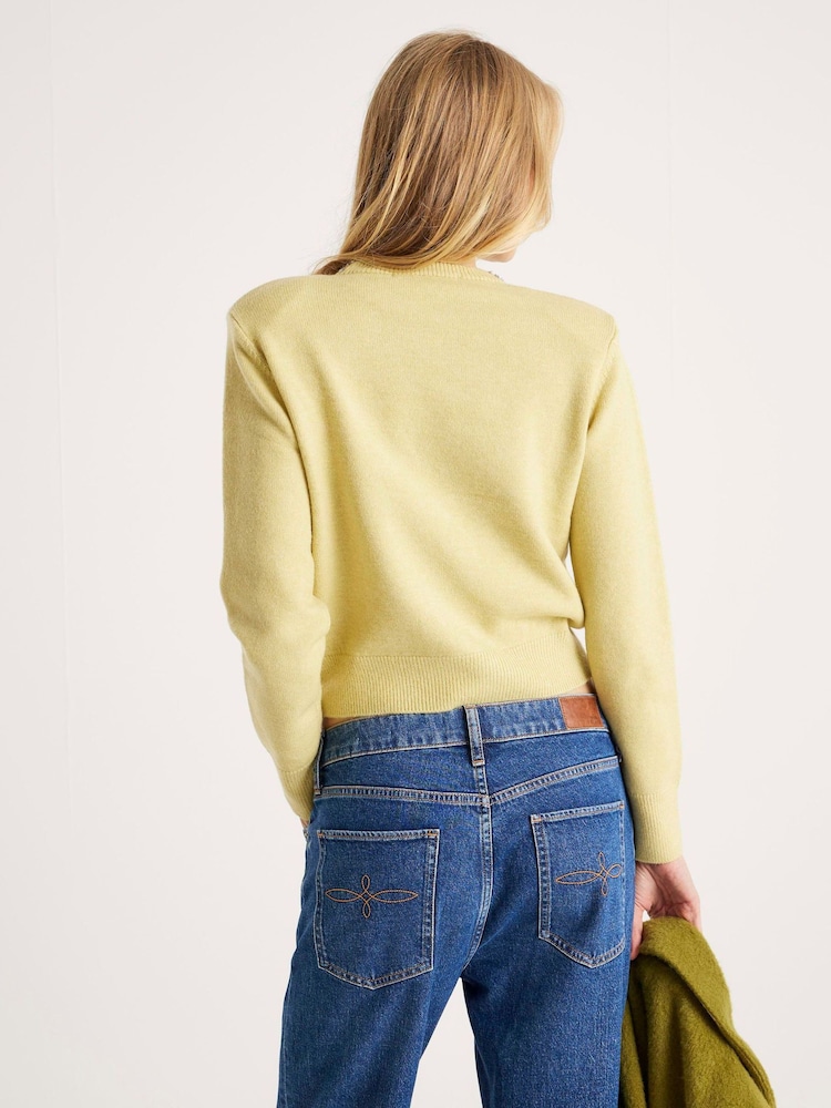 River Island Green Crew Neck Embellished Trim Jumper - Image 2 of 4