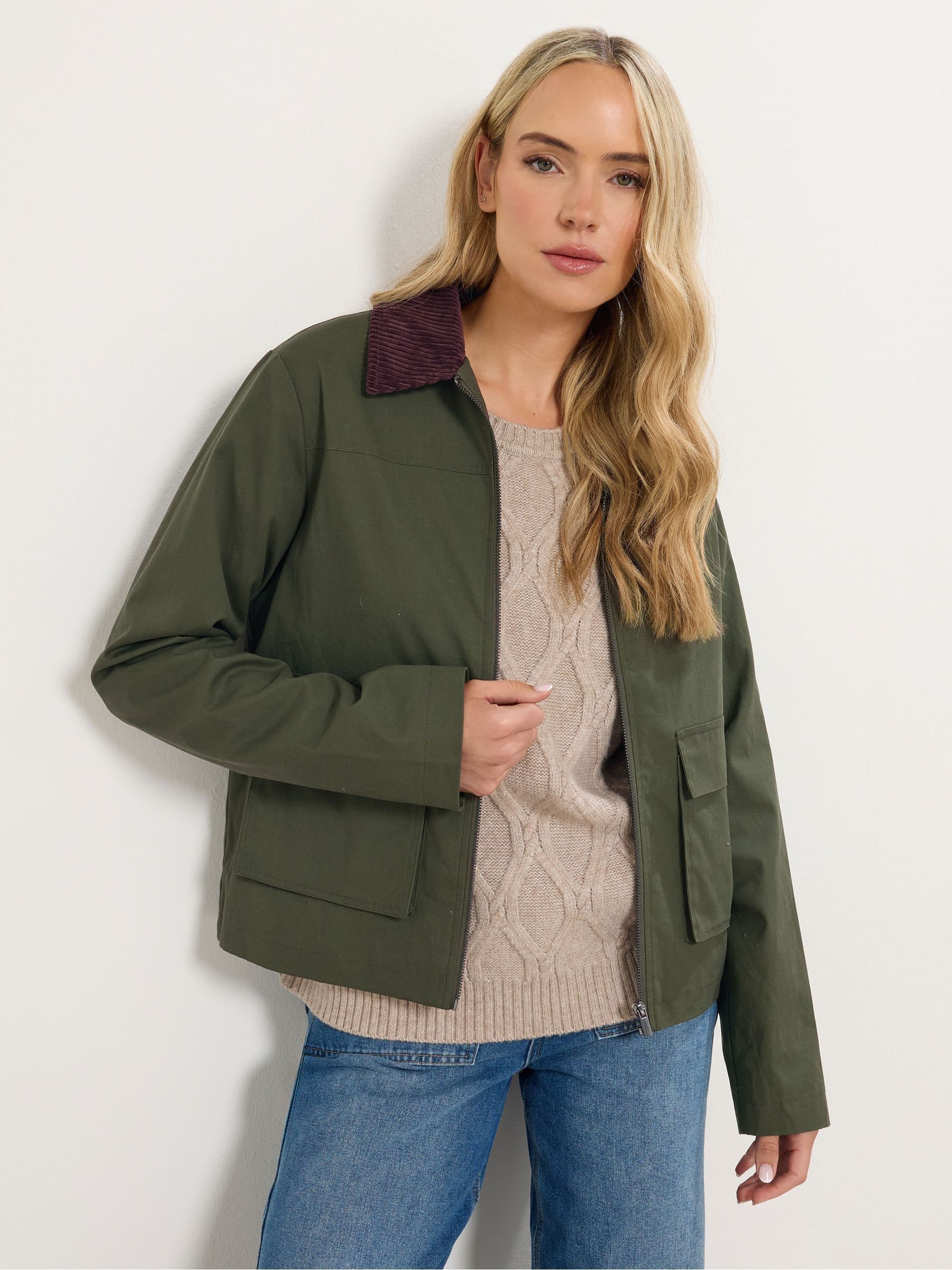Buy Long Tall Sally Green Cord Collar Barn Jacket from Next USA