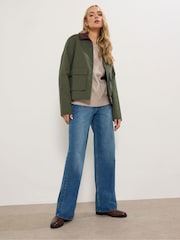 Long Tall Sally Green Cord Collar Barn Jacket - Image 2 of 5
